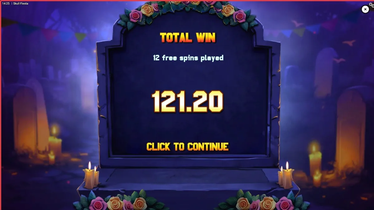 Tampilan visual slot Skull Fiesta dengan tema Day of the Dead